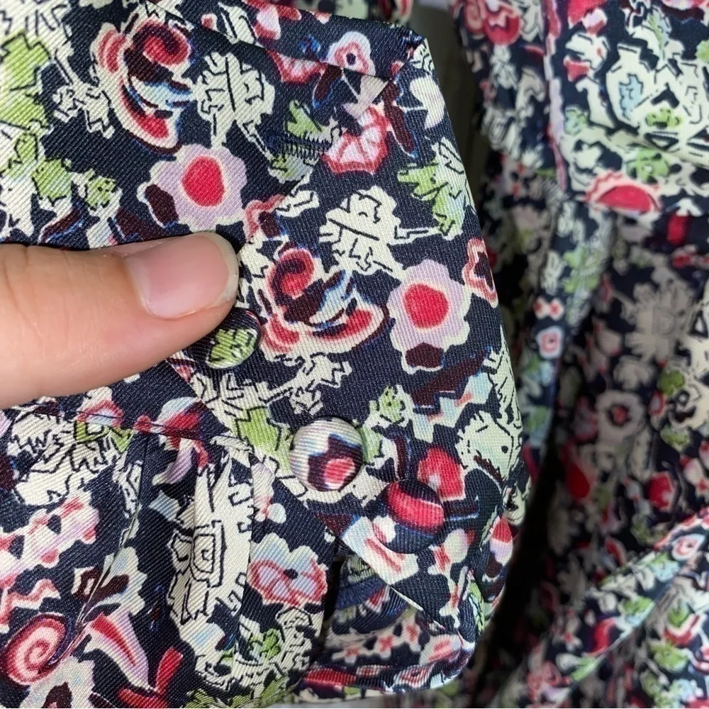 NWT Cinq a Sept Quin Floral Tie Midi Dress - Picture 4 of 8